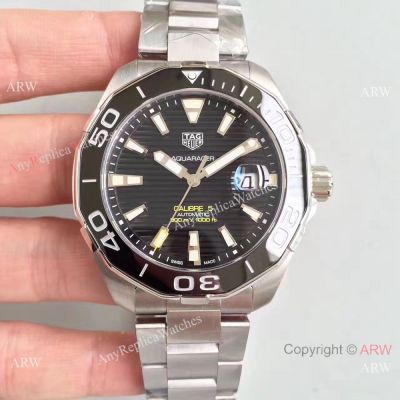 Swiss Grade TAG HEUER Aquaracer Calibre 5 Watch Fake Stainless Steel Black Ceramic